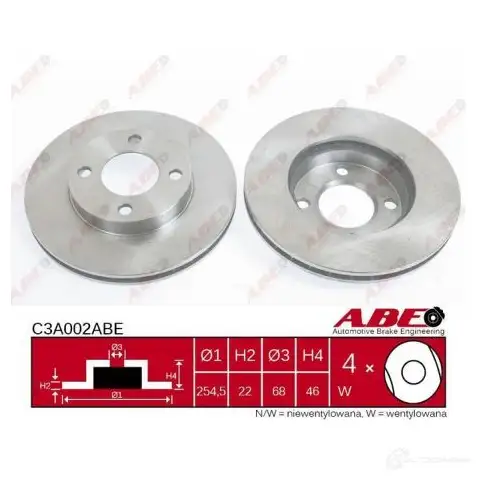 Тормозной диск ABE C3A002ABE 5900427198494 3339833 P0 0TX изображение 0
