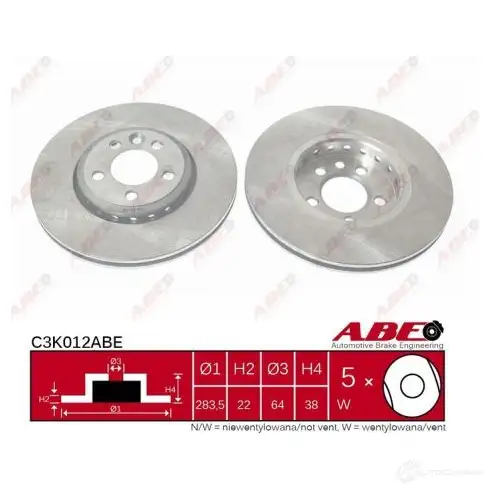 Тормозной диск ABE SE4FD 9 5900427200258 3340007 C3K012ABE - Изображение 1