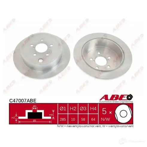 Тормозной диск ABE 3340420 C47007ABE 5900427204362 JNYGWM 9 - Изображение 1