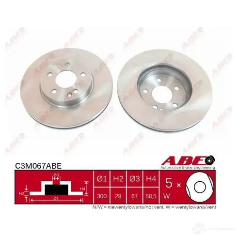 Тормозной диск ABE 3340043 5900427200616 PTS9P K C3M067ABE - Изображение 1
