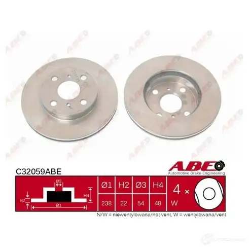 Тормозной диск ABE 3339584 C32059ABE 5900427196063 W4EX 0 - Изображение 1