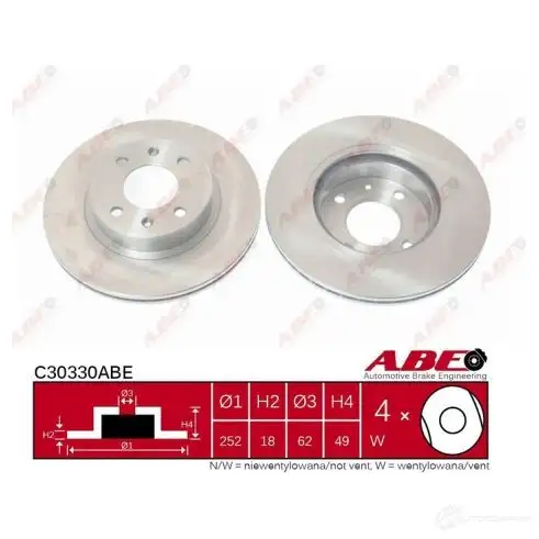 Тормозной диск ABE KXU LG C30330ABE 5900427195196 3339500 - Изображение 1