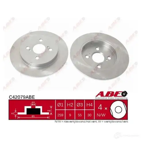 Тормозной диск ABE M 0ANMAR 5900427204812 3340462 C4B005ABE изображение 0