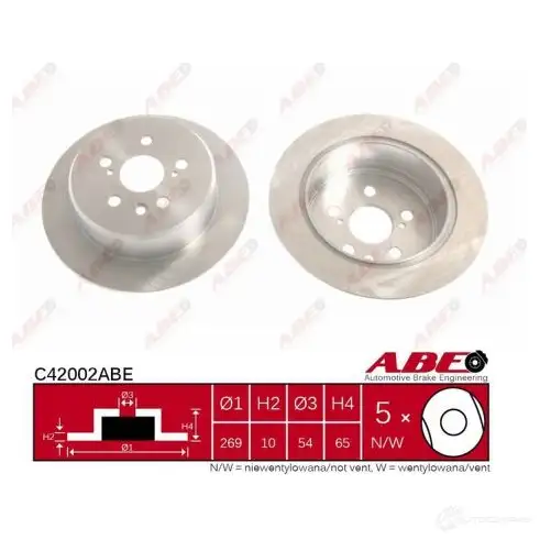 Тормозной диск ABE C42002ABE 5900427203211 ZS68KK X 3340309 - Изображение 1