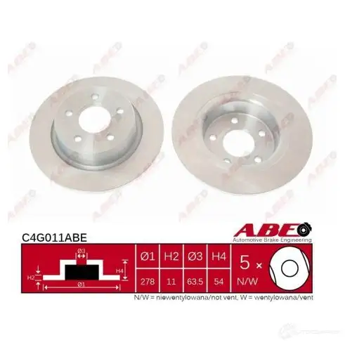 Тормозной диск ABE T9081 62 5900427205567 3340538 C4G011ABE - Изображение 1