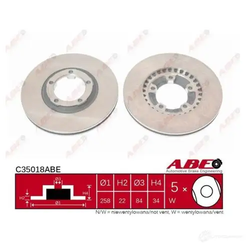 Тормозной диск ABE RZ7W OU C35018ABE 5900427197749 3339757 - Изображение 1