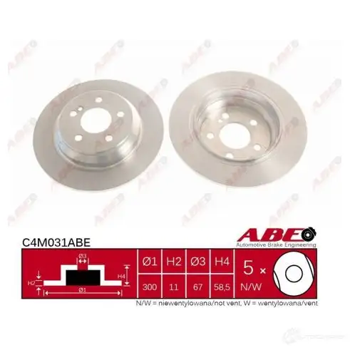 Тормозной диск ABE 106 HG 3340572 C4M031ABE 5900427205925 - Изображение 1