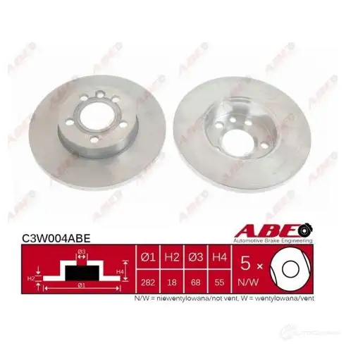 Тормозной диск ABE C3W004ABE 5900427201675 164 KW 3340152 - Изображение 1