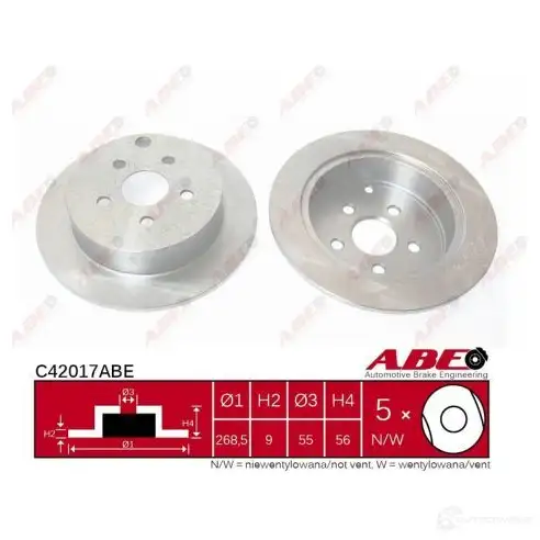 Тормозной диск ABE 5900427203280 6 KW8Z 3340316 C42017ABE - Изображение 1