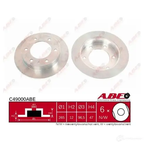 Тормозной диск ABE 5900427204447 3340426 Y 57JWY C49000ABE - Изображение 1