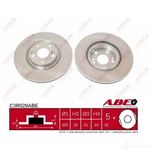 Тормозной диск ABE 5900427202115 C3X006ABE 3340196 C XVHMY - Изображение 1