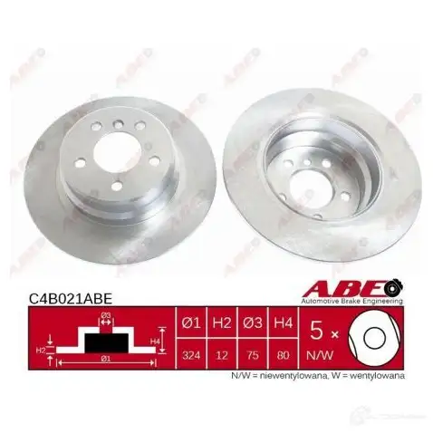 Тормозной диск ABE J KDO2 3340472 5900427204904 C4B021ABE - Изображение 1