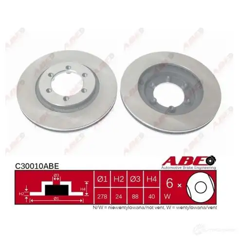 Тормозной диск ABE 5900427194823 3339467 C30010ABE NA OSQ - Изображение 1