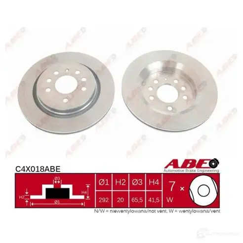 Тормозной диск ABE 5900427206977 3340679 GLZF N C4X018ABE - Изображение 1