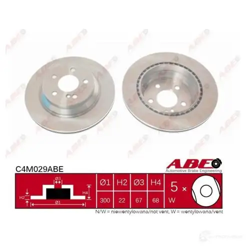 Тормозной диск ABE C4M029ABE 3340570 5900427205901 I2A PMU - Изображение 1