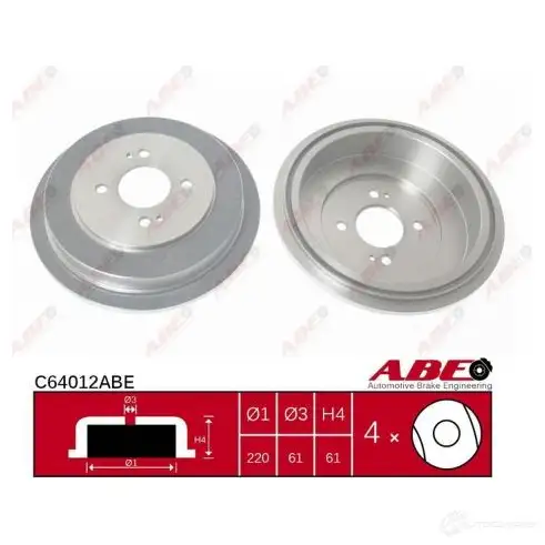 Тормозной барабан ABE C64012ABE 3341272 5900427217492 ZE RJ0YO - Изображение 1