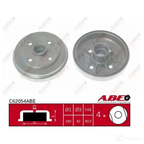 Тормозной барабан ABE 5900427215931 3341251 C62054ABE N6H2 W - Изображение 1
