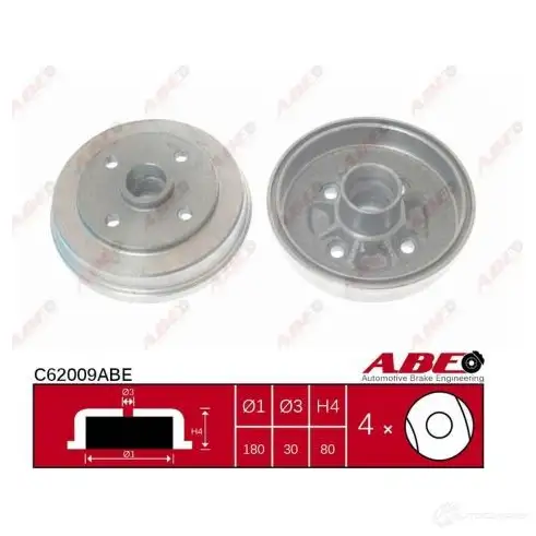 Тормозной барабан ABE c62014abe 3341237 8IC LE изображение 1