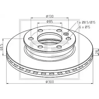 Тормозной диск PE AUTOMOTIVE 724796 BS71 30 016.271-00A BS7130B