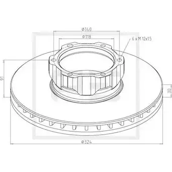 Тормозной диск PE AUTOMOTIVE 016.273-00A 724798 BS3831H BS3 831