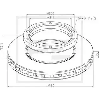 Тормозной диск PE AUTOMOTIVE 016.295-00A B S4689 724816 BS4689H