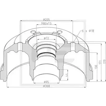 Тормозной барабан PE AUTOMOTIVE 016.515-00A 724934 93ZAVGD 5YUVW U