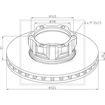 Тормозной диск PE AUTOMOTIVE BS3831H 724962 016.652-00A BS383 1