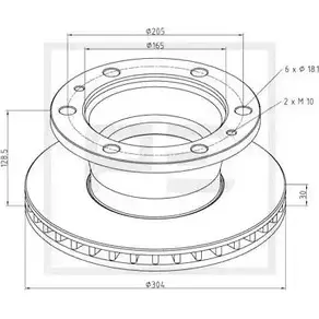 Тормозной диск PE AUTOMOTIVE 026.651-10A 725532 BL2196B1 B L2196A1