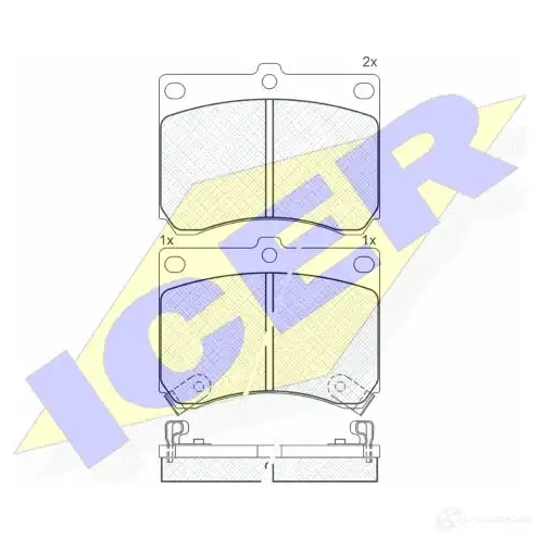 Тормозные колодки, комплект ICER 2153 9 21540 180879 1508342