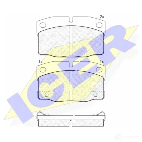 Тормозные колодки, комплект ICER 181093 21058 210 57 1508462 изображение 0