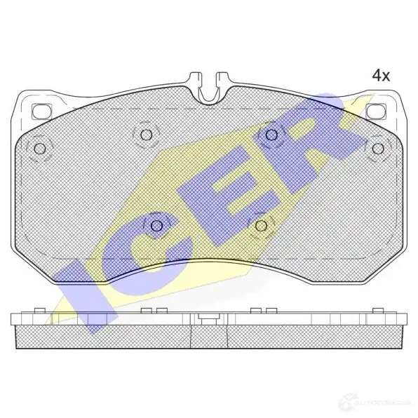 Тормозные колодки, комплект ICER 251 11 D1781-9010 1509500 182185 изображение 0