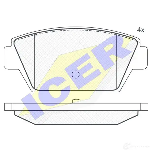 Тормозные колодки, комплект ICER 2112 5 1508102 D329-7225 180540 изображение 0