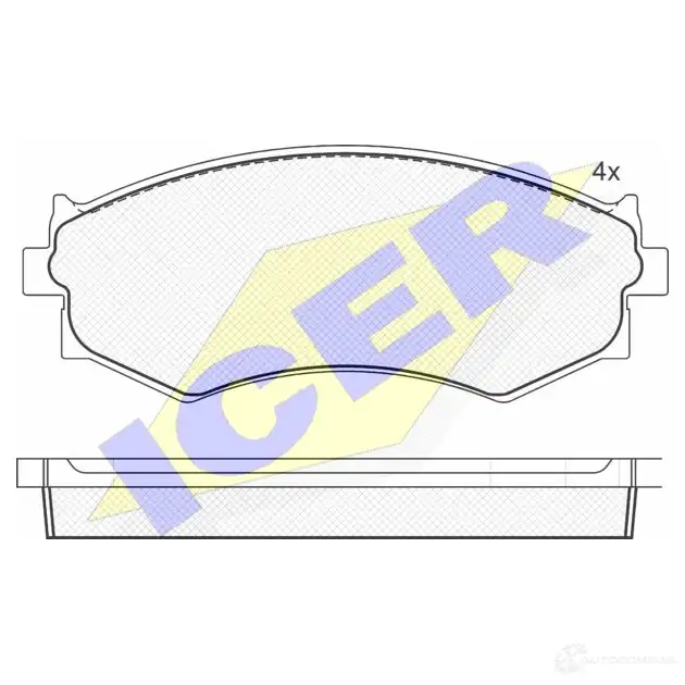 Тормозные колодки, комплект ICER 2 1526 1508411 180985 D462-7342