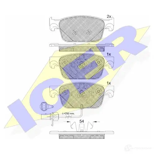 Тормозные колодки, комплект ICER 223 83 1193951665 22384 182270 изображение 0