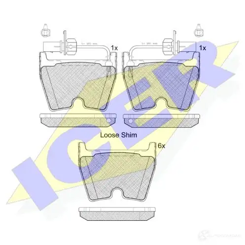 Тормозные колодки, комплект ICER 2 2189 22190 1509430 182113