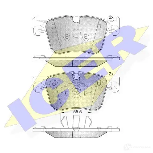 Тормозные колодки, комплект ICER 182166203 1424956705 22 813 FTGMO изображение 0