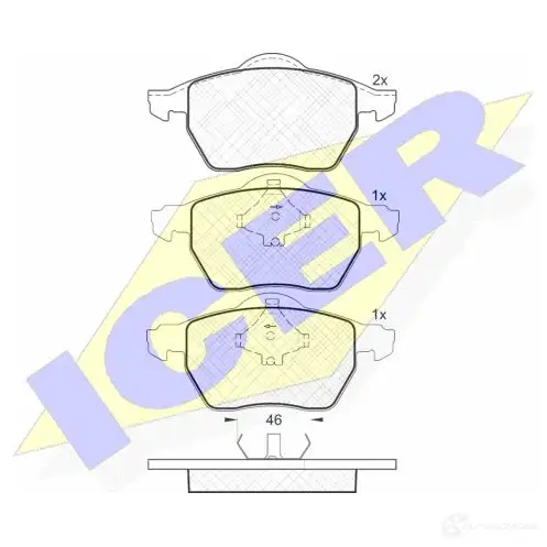 Тормозные колодки, комплект ICER 23106 1508614 181294 2 0676 изображение 0
