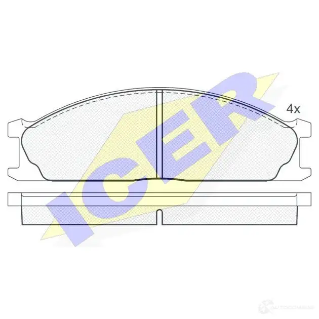 Тормозные колодки, комплект ICER 140884 D1144-7433 1507239 2134 7