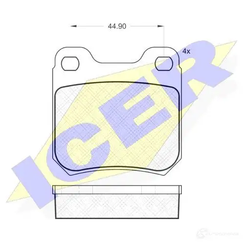 Тормозные колодки, комплект ICER 1508619 D811-7686 2309 1 181299