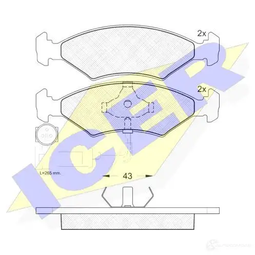 Тормозные колодки, комплект ICER 20783 2064 0 180410 1507997 изображение 0