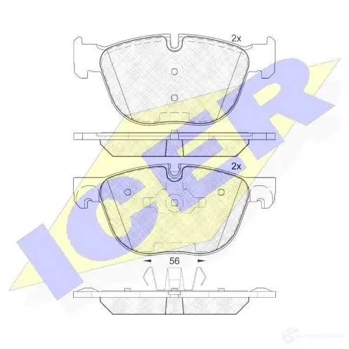 Тормозные колодки, комплект ICER 24171 181919 2 4170 1509222