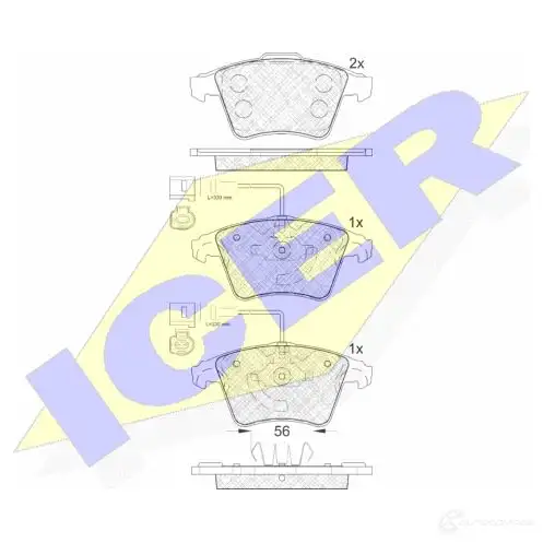 Тормозные колодки, комплект ICER 2346 7 1509090 181777 23747 изображение 0
