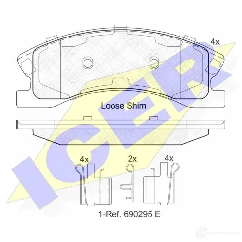 Тормозные колодки, комплект ICER D945-7846 1509387 2408 3 182075
