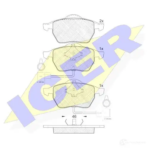 Тормозные колодки, комплект ICER 206 76 21639 181191 1508541