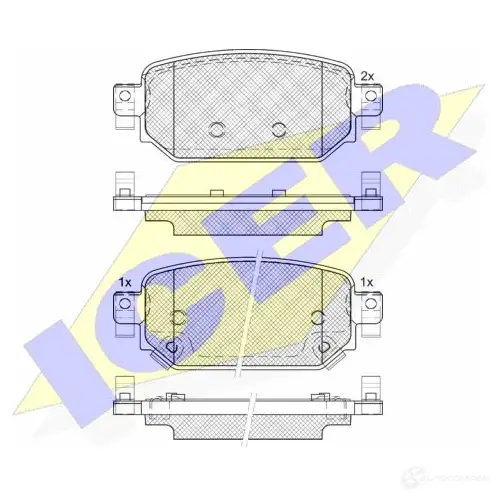 Тормозные колодки, комплект ICER 182300 22624 1424239835 226 23
