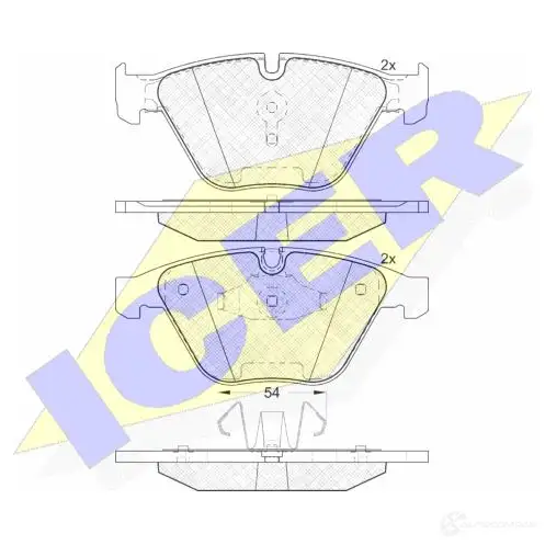 Тормозные колодки, комплект ICER 2 3313 181940 1509244 24255 изображение 0