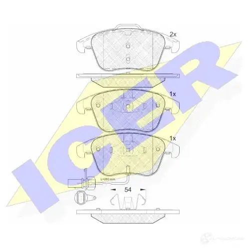 Тормозные колодки, комплект ICER 24706 24 705 181864 1509161