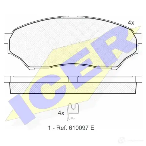 Тормозные колодки, комплект ICER 1508747 D1218-8339 181443 234 87