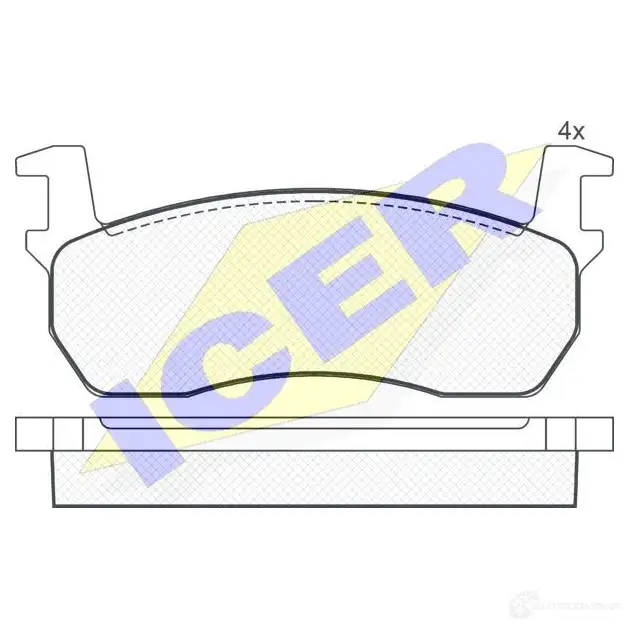 Тормозные колодки, комплект ICER 20 957 D308-7211 180424 1508017 изображение 0