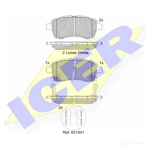 Тормозные колодки, комплект ICER 1436755814 182305 N1J MS8